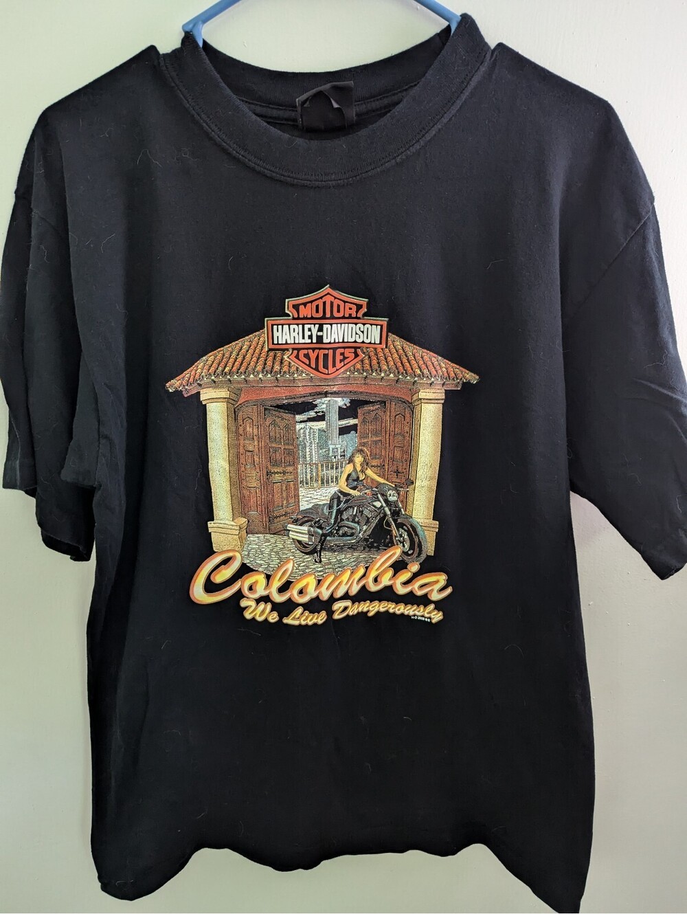 Vintage 2005 Harley-Davidson Bogota Colombia T-Shirt Black Medium
